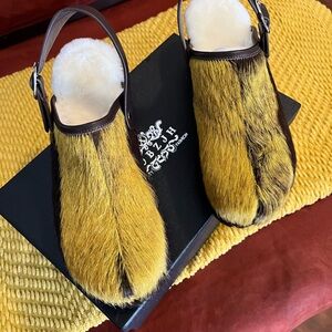 Yellow Fur Mules